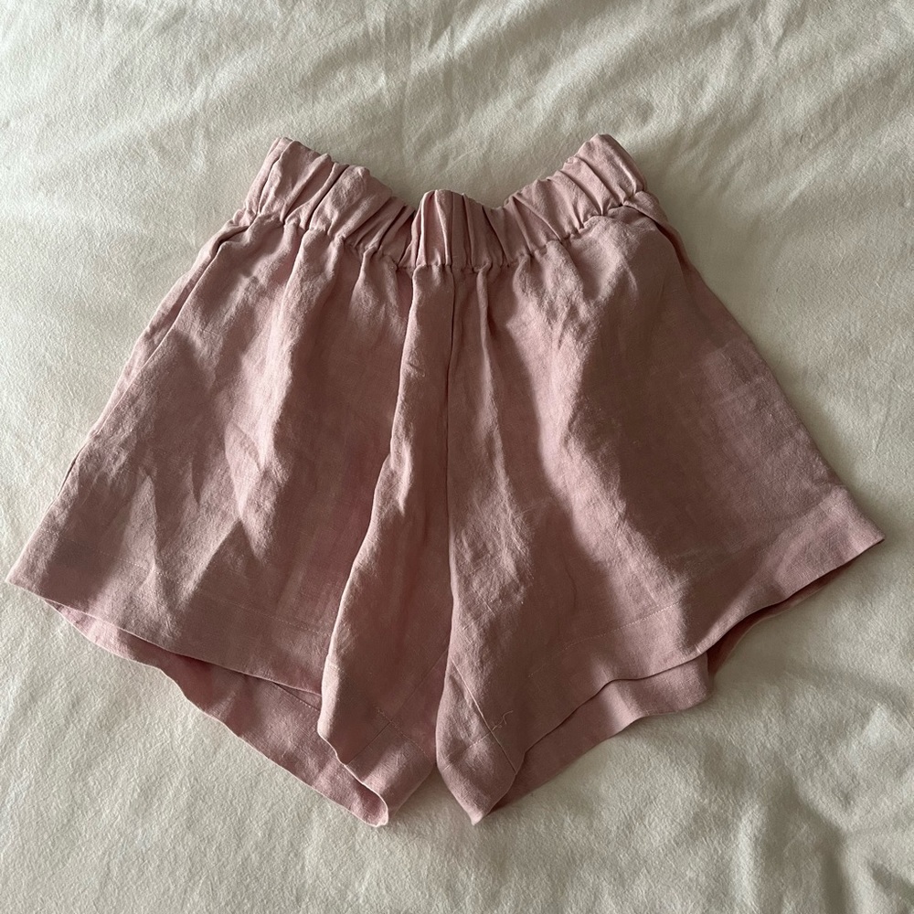 100% linen handmade shorts